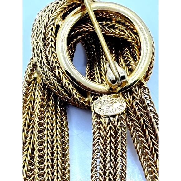 CHRISTIAN DIOR Grosse 1958 Vintage Rosette Knot Rope Tie Brooch - Picture 6 of 6